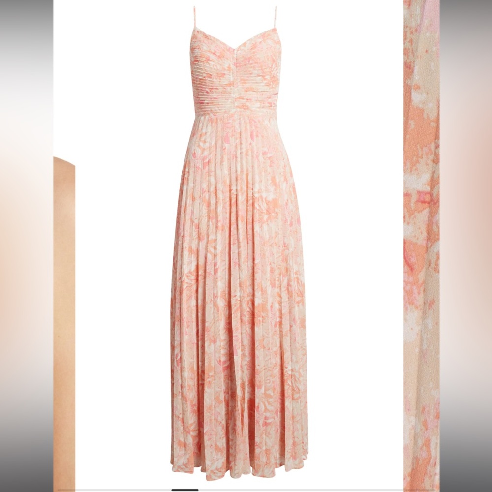 Chelsea28 Floral Print Pleated Dress in Pink‎ Floral - Picture 5 of 9